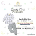 Pyjamas Bamboo Set White Big Sheepz  / Pyjamas Anak / Baju Tidur Anak Baa Baa Sheepz