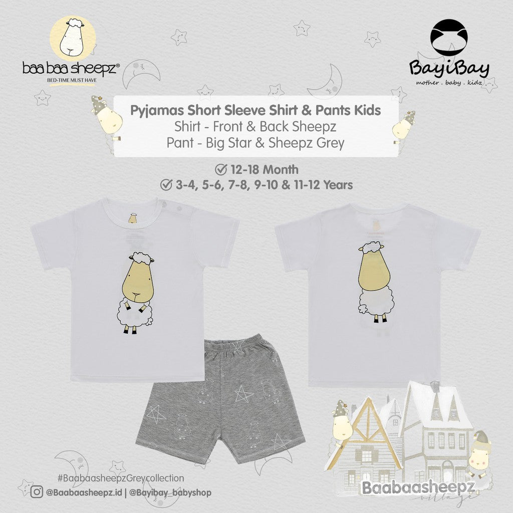 Pyjamas SS Front Back Sheepz Kids Baa Baa Sheepz / Pyjamas Anak