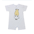 Baabaasheepz Bamboo Romper Short Sleeve White / Romper Pendek Anak Baabaasheepz