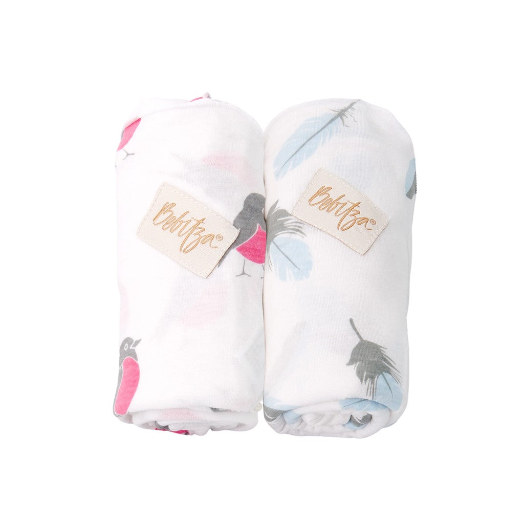 Bebitza 2 pack Bamboo Baby Wrap - Bird Feather / Bedongan Bayi Import