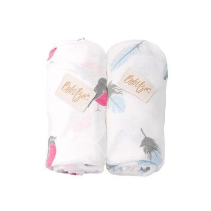 Bebitza 2 pack Bamboo Baby Wrap - Bird Feather / Bedongan Bayi Import