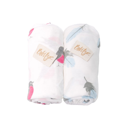 Bebitza 2 pack Bamboo Baby Wrap - Bird Feather / Bedongan Bayi Import