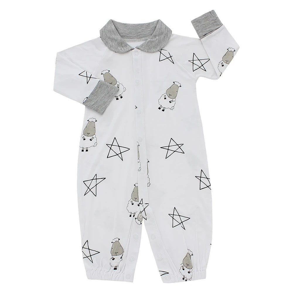 Convertible Gown & Romper  White Baa Baa Sheepz / Romper 2 in 1 Anak Bamboo Cotton Baa Baa Sheepz
