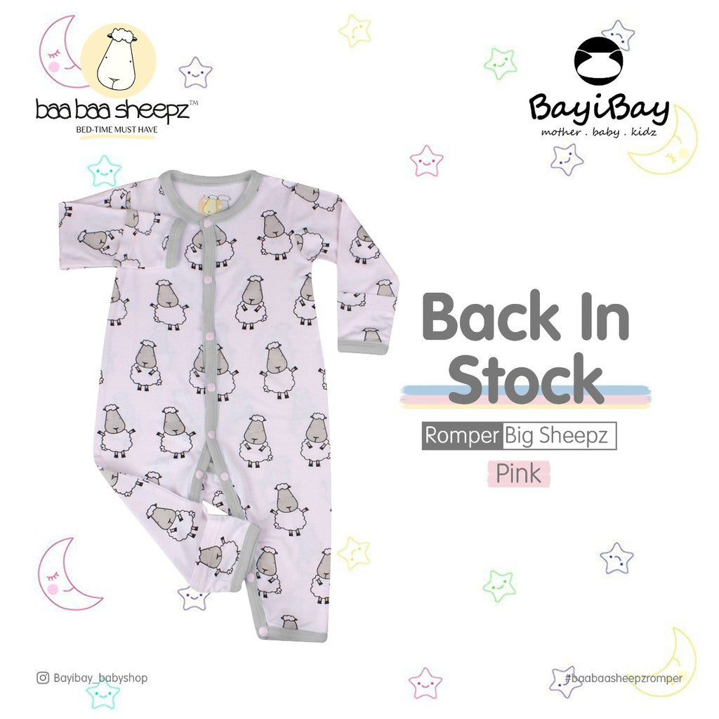 Romper White Big Sheepz Baabaasheepz / Romper Anak Baabaasheepz Lengan Panjang