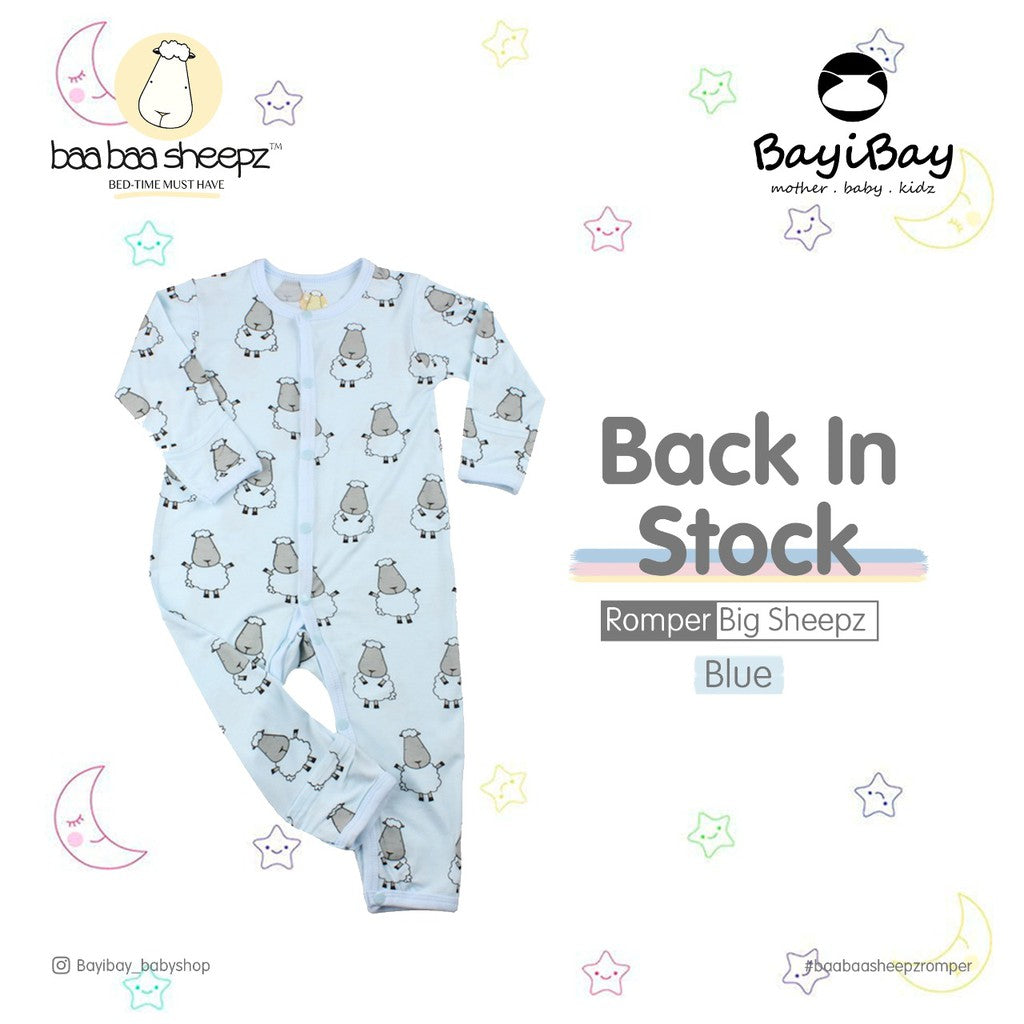 Romper White Big Sheepz Baabaasheepz / Romper Anak Baabaasheepz Lengan Panjang