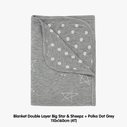 Double Layer Blanket Grey 4T 110X160CM Baa Baa Sheepz / Selimut Anak Baa Baa Sheepz