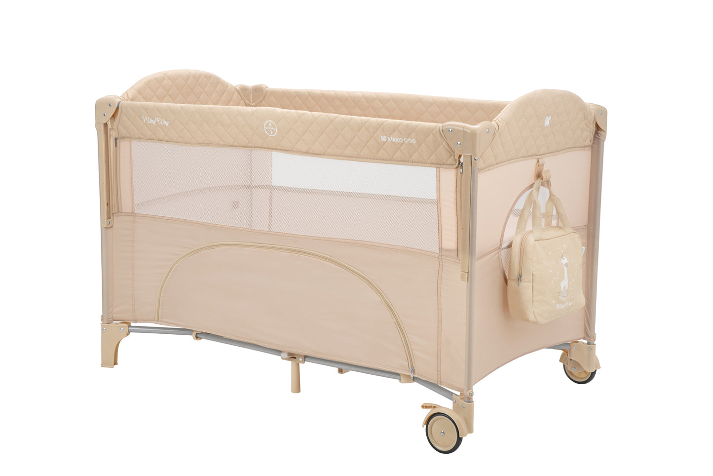Kikkaboo Baby cot 2 levels Milky Way Grey / Beige / Mint / Pink 2023