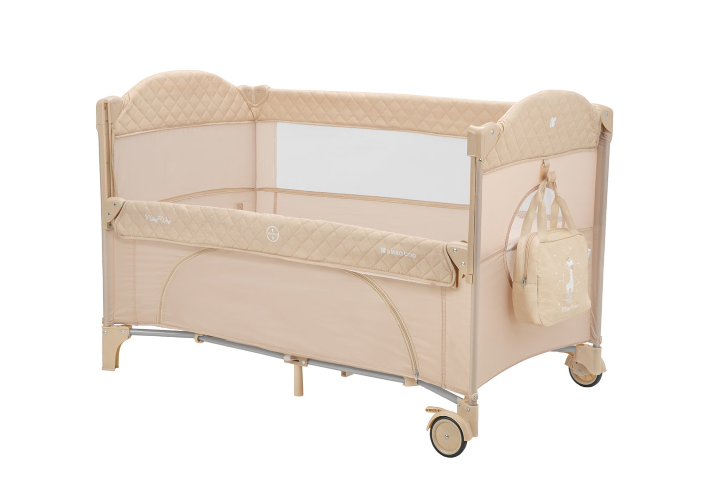 Kikkaboo Baby cot 2 levels Milky Way Grey / Beige / Mint / Pink 2023