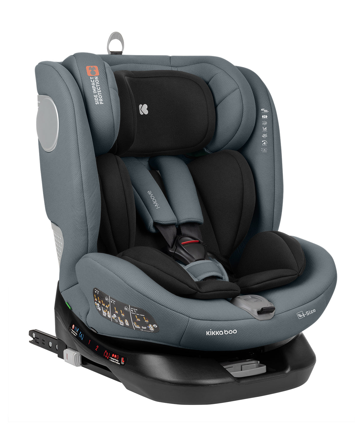 Kikkaboo Car Seat 40-150 sm i-Moove 2 i-SIZE Black / Dark Grey