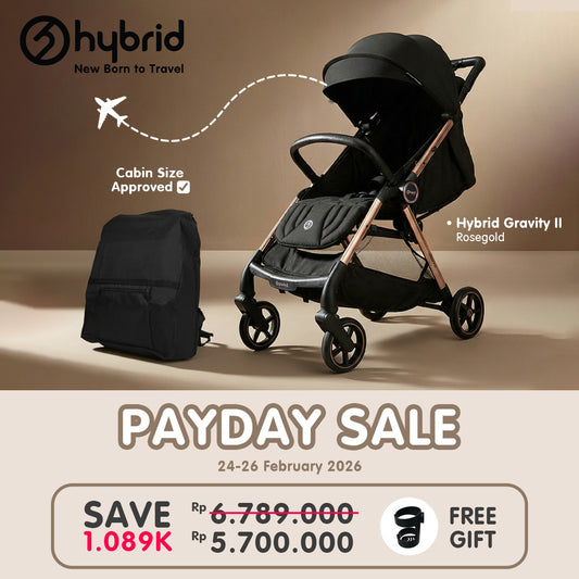 Hybrid Premium Gravity II Rose Gold Chassic (Free Bag Stroller + Cup Holder)
