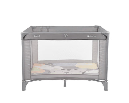 Kikkaboo Baby Cot Playpen Enjoy Beige Bear / Grey Cat / Mint Dino 2023