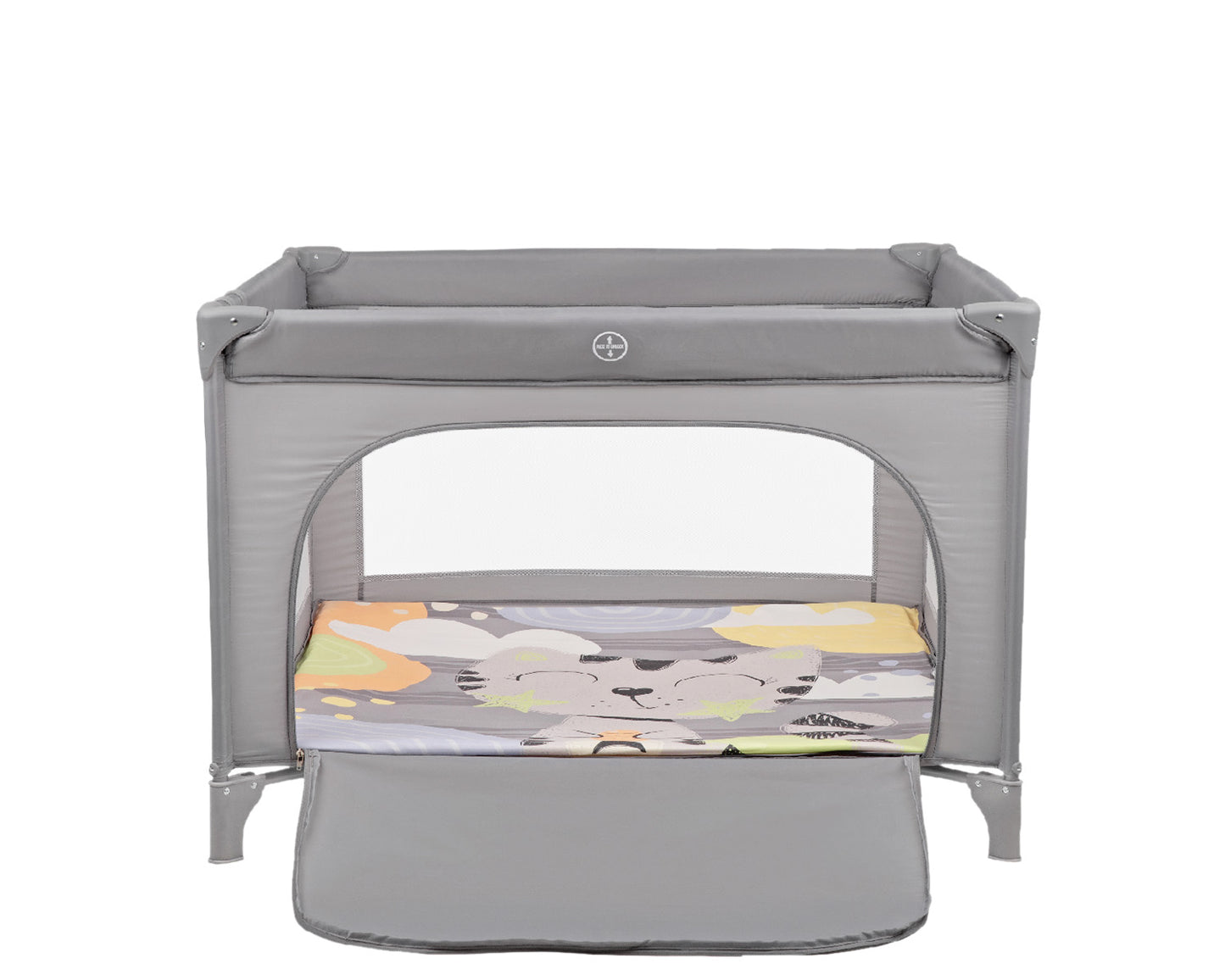 Kikkaboo Baby Cot Playpen Enjoy Beige Bear / Grey Cat / Mint Dino 2023