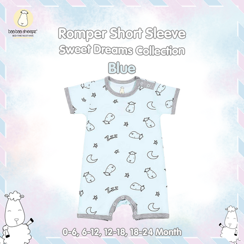 BBS Romper Short Sleeve Sweet Dreams Baa Baa Pink Blue