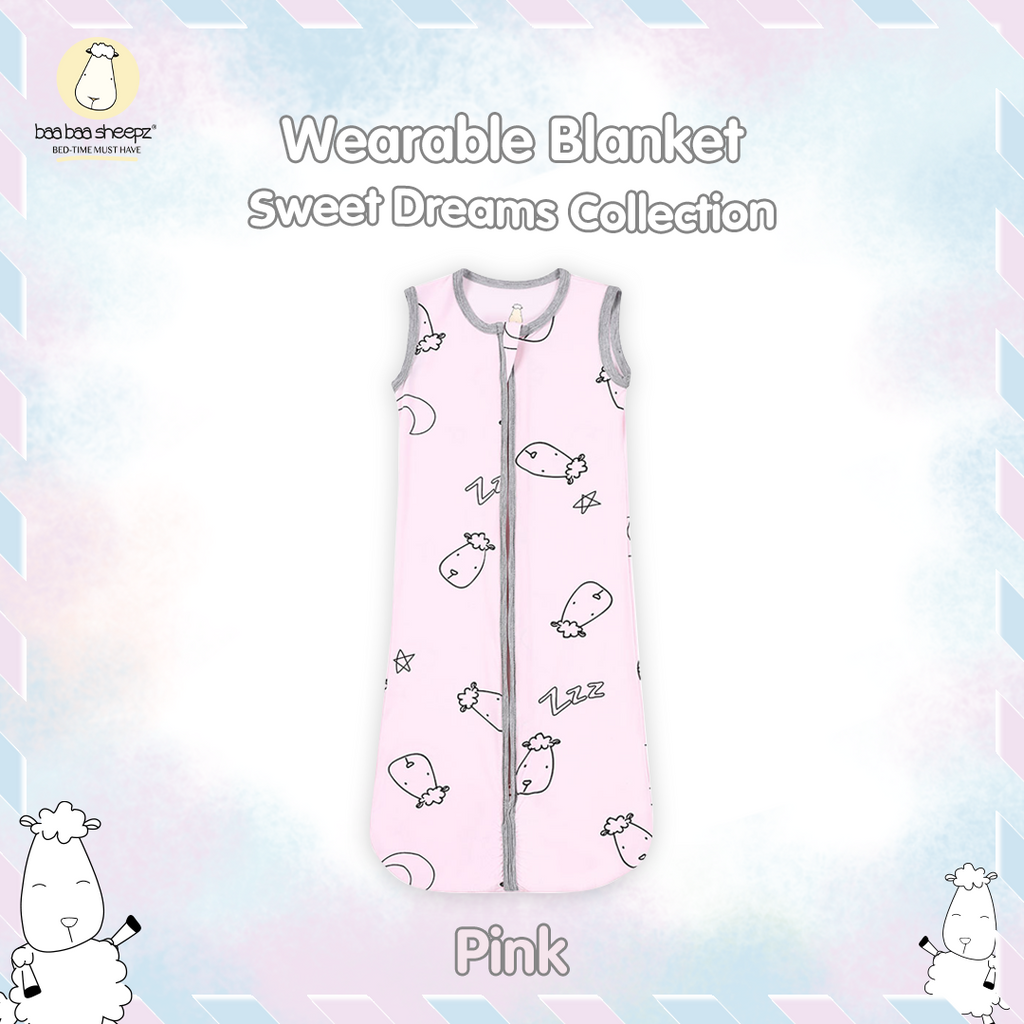 BBS Wearable Blanket Zip Sweet Dreams Baa Baa Pink Blue