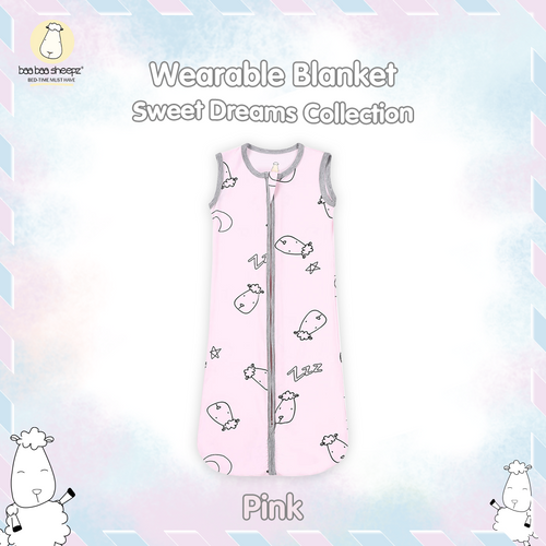BBS Wearable Blanket Zip Sweet Dreams Baa Baa Pink Blue