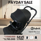 Hybrid Stroller Mini Turn Black Chassic Black (Include Raincover + Cup Holder + Front Armrest)