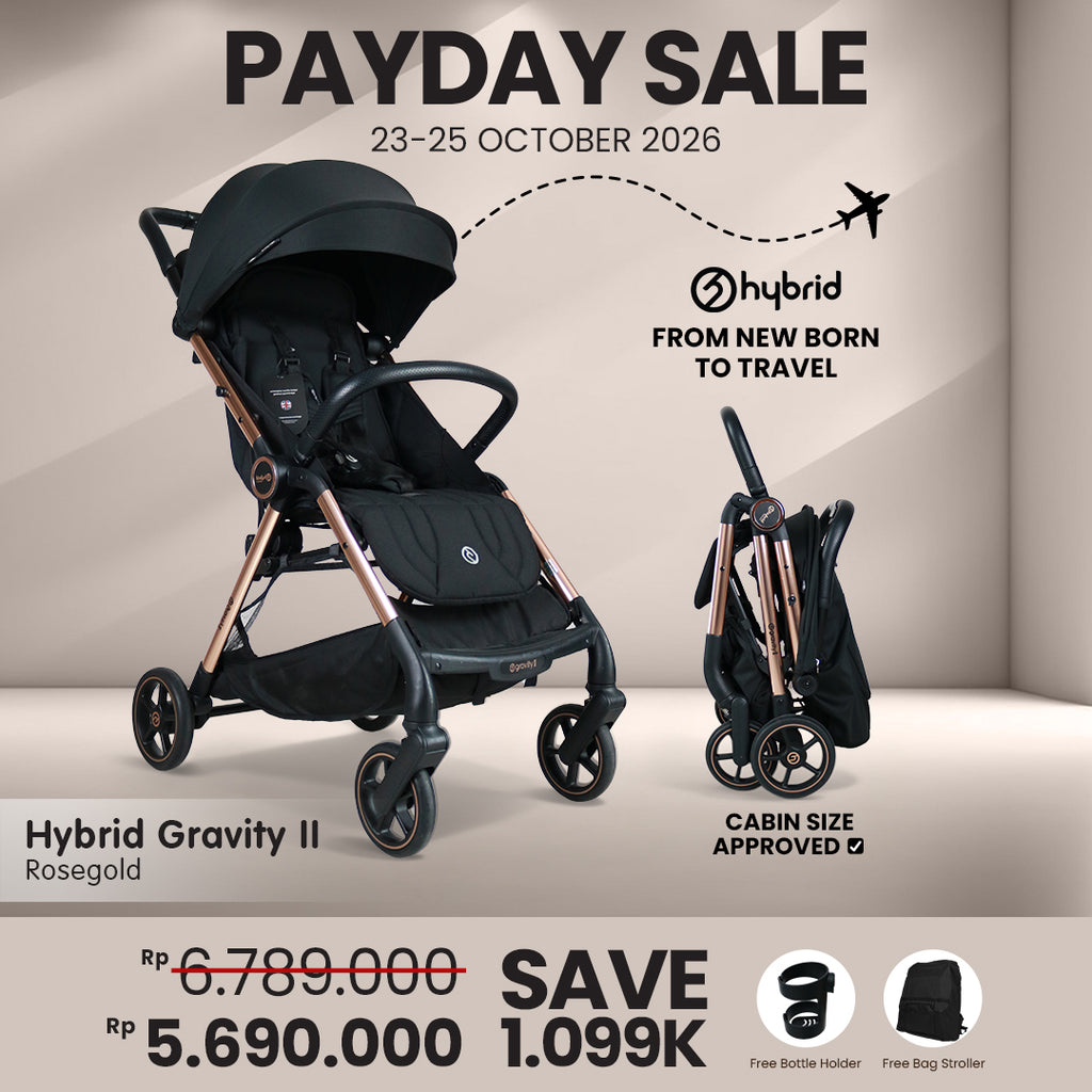 Hybrid Premium Gravity II Rose Gold Chassic (Free Bag Stroller + Cup Holder)