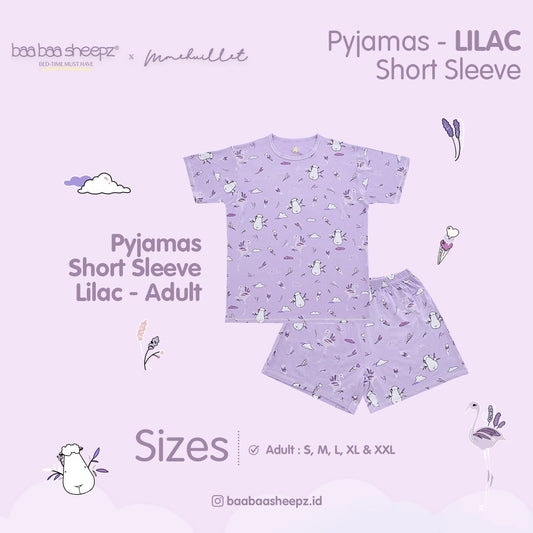 Baabaasheepz Pyajamas Set Short Sleeve Flamingo Adult / Set Pakaian Dewasa Mmehuillet