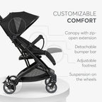 Kikkaboo stroller Pushchair Miley Black / Dark Grey 2024