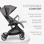 Kikkaboo stroller Pushchair Miley Black / Dark Grey 2024