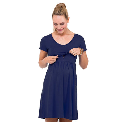 Spring Maternity Short Sleeves Betsy V Neck Dress / Baju Hamil Menyusui Premium