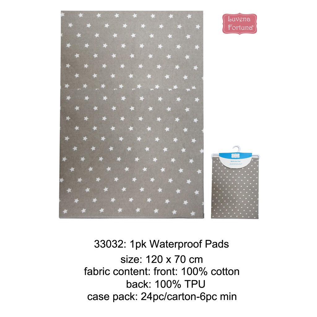 Luvable Friends - Water Proof Pads Pack - Grey / Alas Bedong Bayi