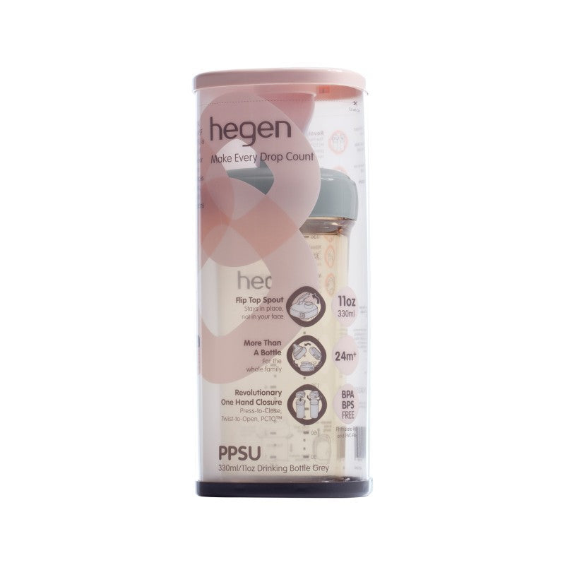 Hegen PCTO™ 330ml/11oz Drinking Bottle PPSU Pink/Grey/Purple/Blue/Auburn available in 5 colours (24 months and above)