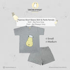 Pyjamas SS Big Face Sheepz Grey Baa Baa Sheepz / Pyjamas Dewasa Set Pendek