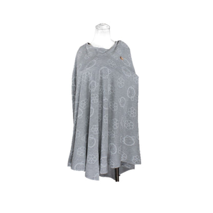 Baabaasheepz Bamboo Nursing Cover Grey Mooky Flower Baabaasheepz / Apron / Bedong / Selimut Bayi