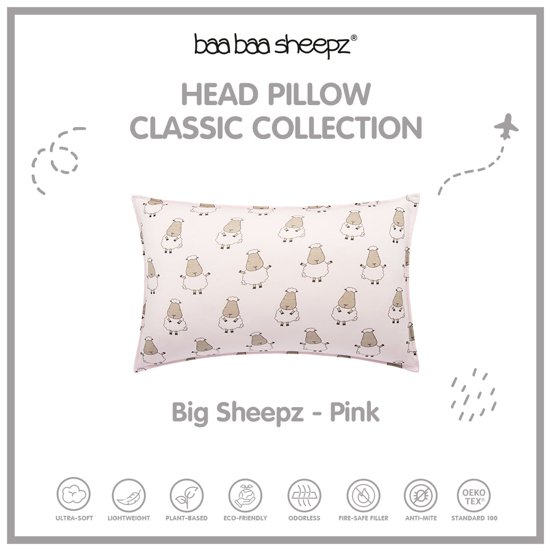 BBS Head Pillow Big Sheepz Blue/Pink/White/Grey Kids