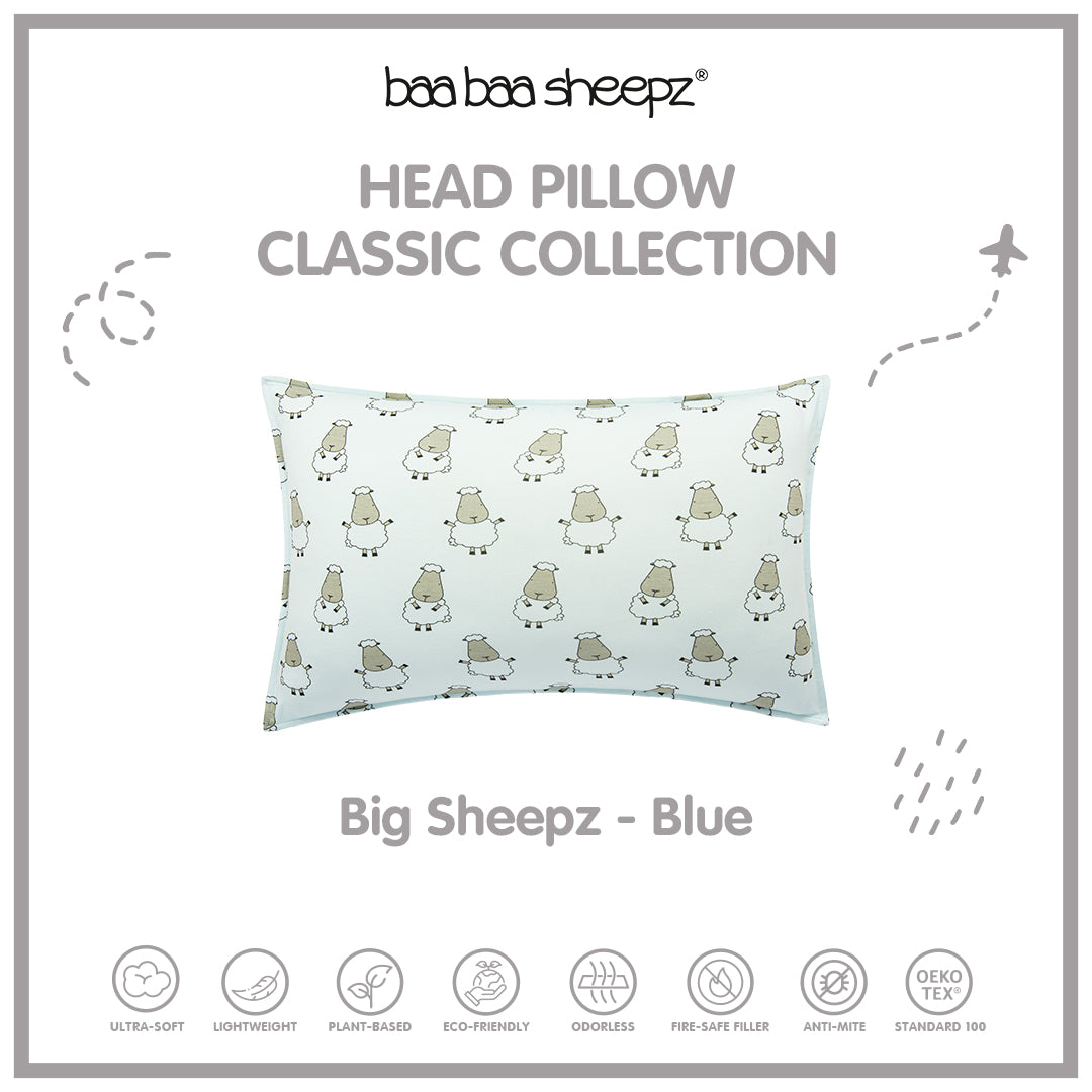 BBS Head Pillow Big Sheepz Blue/Pink/White/Grey Kids
