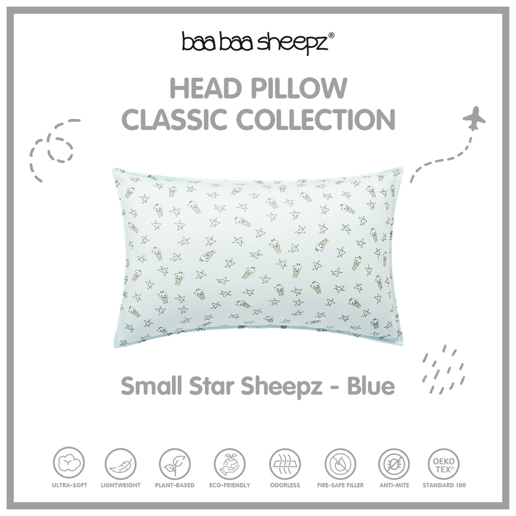 BBS Head Pillow Small Star & Sheepz Blue/Pink/White/Grey Kids