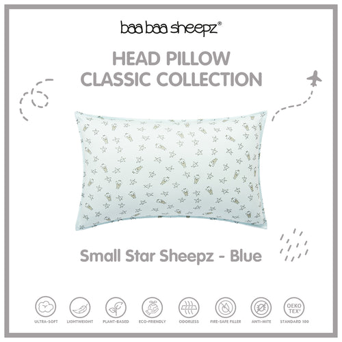BBS Head Pillow Small Star & Sheepz Blue/Pink/White/Grey Kids