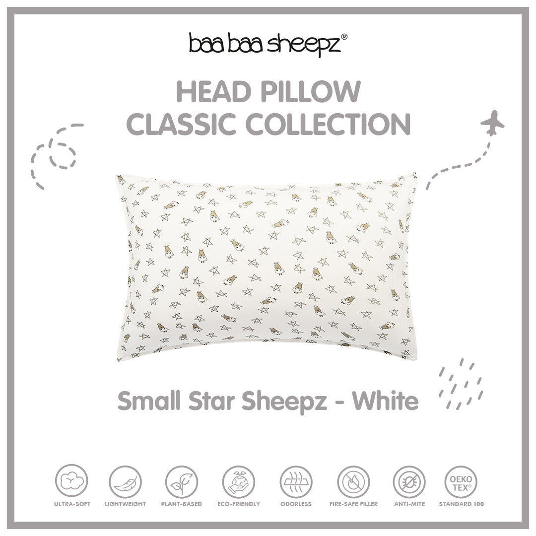 BBS Head Pillow Small Star & Sheepz Blue/Pink/White/Grey Kids