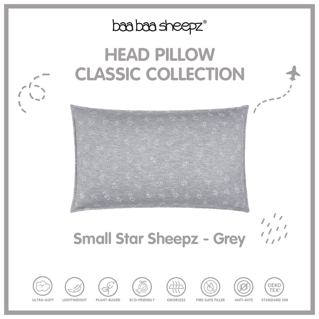 BBS Head Pillow Small Star & Sheepz Blue/Pink/White/Grey Kids