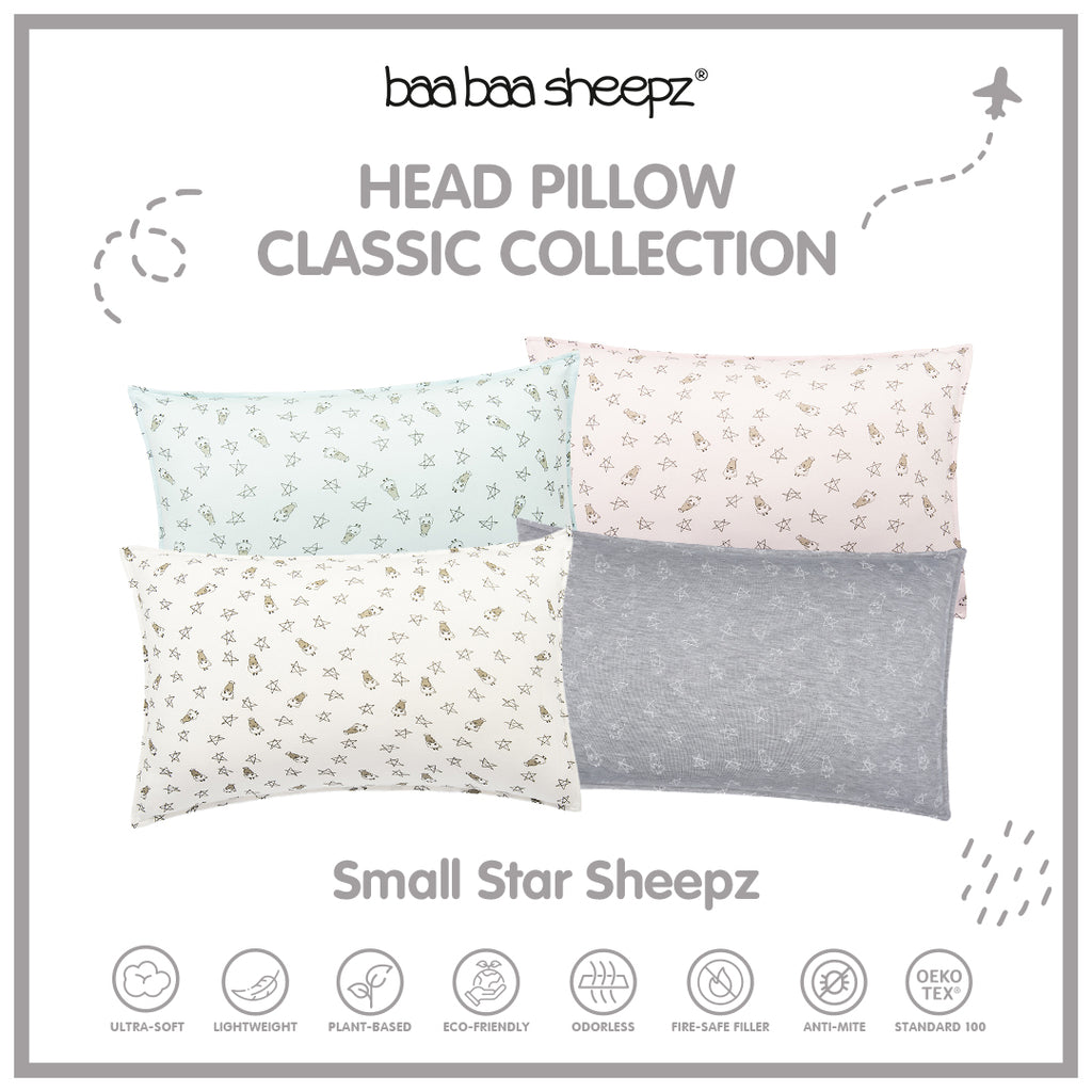 BBS Head Pillow Small Star & Sheepz Blue/Pink/White/Grey Kids