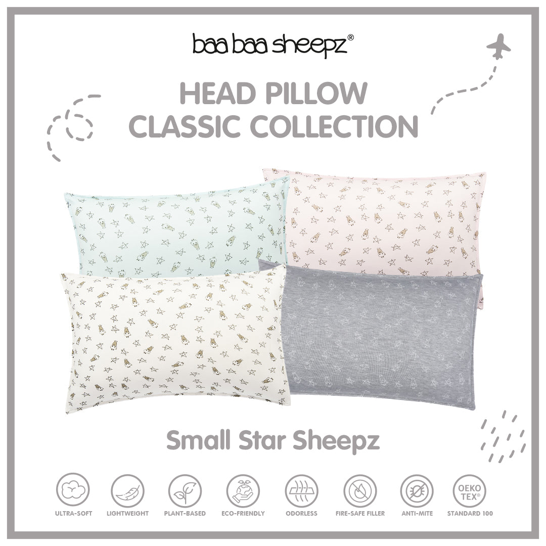 BBS Head Pillow Small Star & Sheepz Blue/Pink/White/Grey Kids