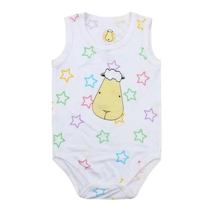 Romper Sleeveless Onesie Colourful Star White / Romper Onesie Baabaasheepz