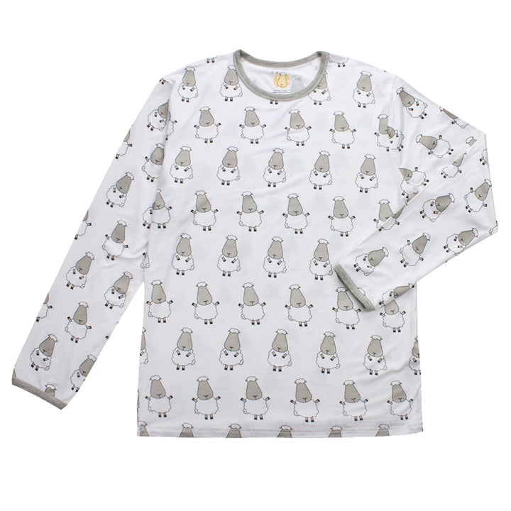 Pyjamas Adult Long Sleeve Big Sheepz White Baa Baa Sheepz / Pyjamas Dewasa / Baju Tidur Baabaasheepz