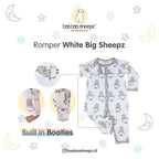 Romper White Big Sheepz Baabaasheepz / Romper Anak Baabaasheepz Lengan Panjang