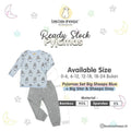 Pyjamas Set Bamboo Big Sheepz Blue + Big Star & Sheepz Grey Baa Baa Sheepz / Piyama Anak