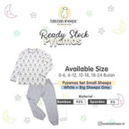 Pyjamas Set Bamboo White Small Sheepz Baa Baa Sheepz / Piyama Anak / Baju Tidur