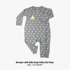 Baabaasheepz Bamboo Romper Side Snap Grey / Romper Kancing Kanan Anak Baabaasheepz