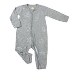 Baabaasheepz Bamboo Romper Zip Grey / Romper Anak Resleting Baabaasheepz