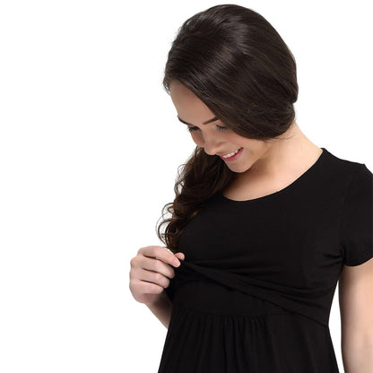 Spring Maternity Aggie Empire Top Black / Baju Hamil Impor
