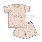 Baabaasheepz Pyajamas Set Short Sleeve Flamingo Adult / Set Pakaian Dewasa Mmehuillet