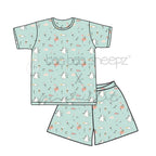 Baabaasheepz Pyajamas Set Short Sleeve Flamingo Adult / Set Pakaian Dewasa Mmehuillet
