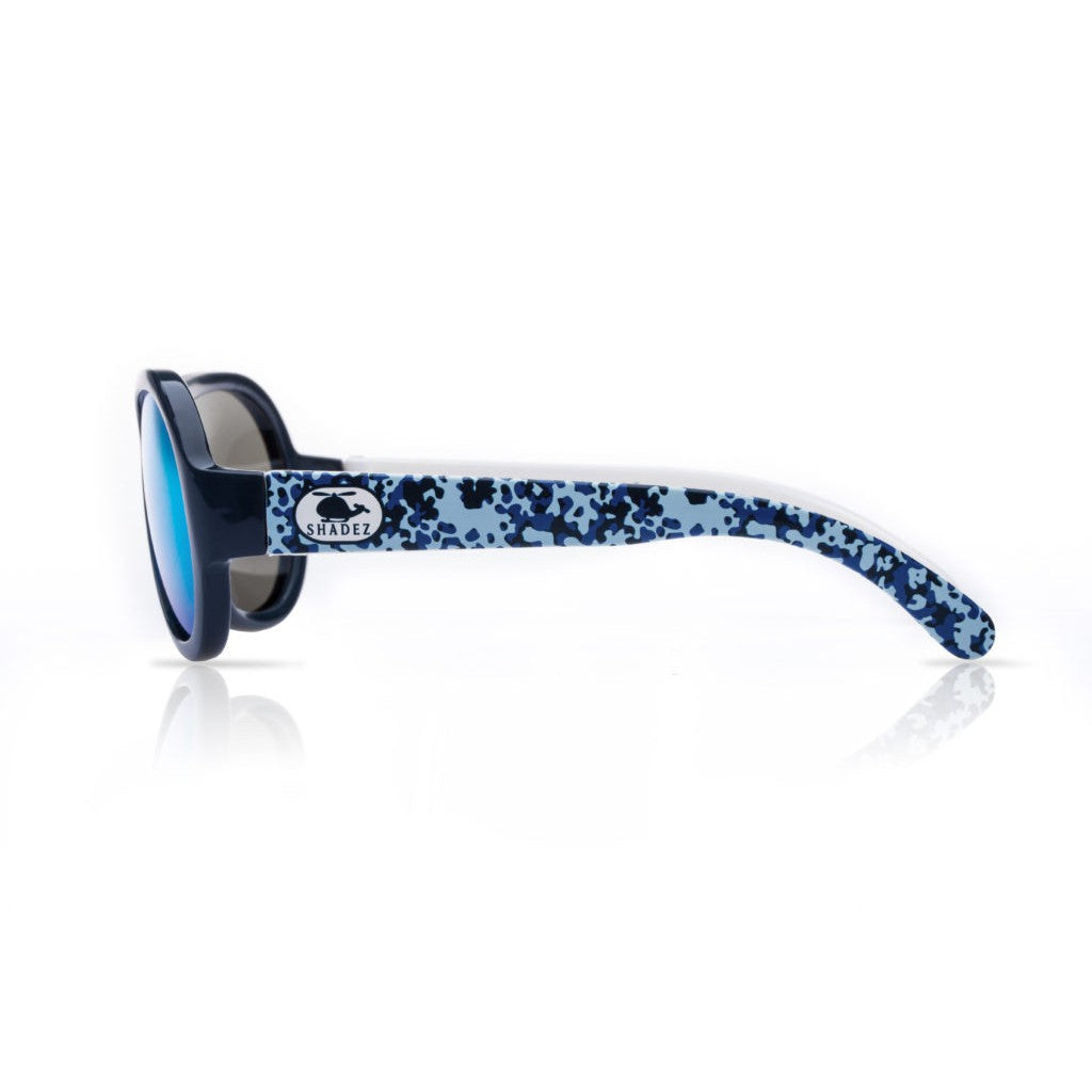 Shadez Eyewear Designer Helicopter Camo Blue Junior 3-7yr / Kacamata Fashion Anak Sunglasses