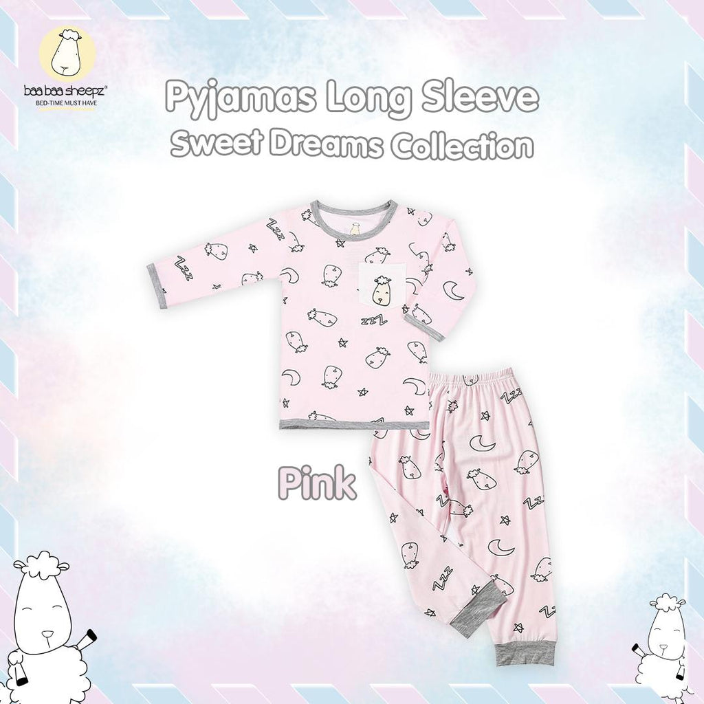 BBS Pyjamas Set Sweet Dreams Baa Baa Pink Blue Kids