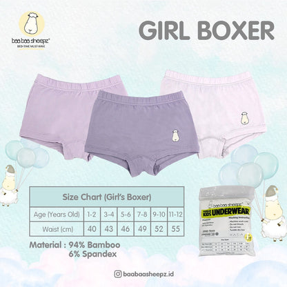 UNDERWEAR GIRL BOXER FOR KIDS BAABAASHEEPZ / CELANA DALAM ANAK